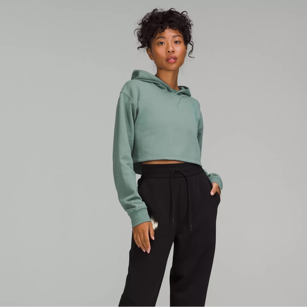 Lululemon Team Canada All Yours Cropped Hoodie (Teal, 8)
